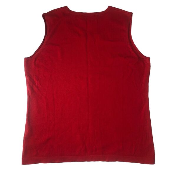 Jones New York Collection Tank Top Red Silk Blend Tag Size Large - Picture 3 of 14